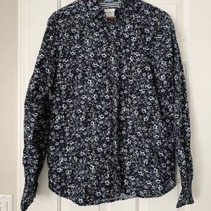 Denim & Flower Ricky Singh Floral Button Down Shirt | Navy | Large